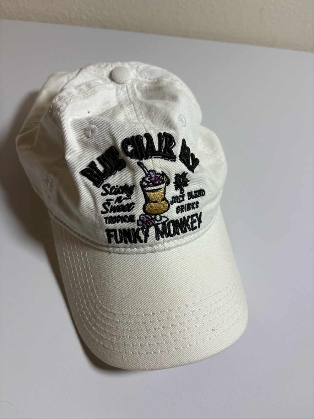 Kids White Embroidered Baseball Cap